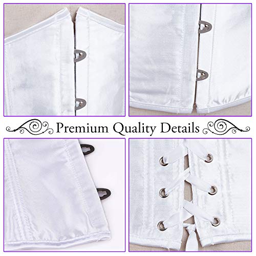 Image of Alivila.Y Fashion Womens Sexy Satin Vintage Underbust Waist Training Corset Bustier