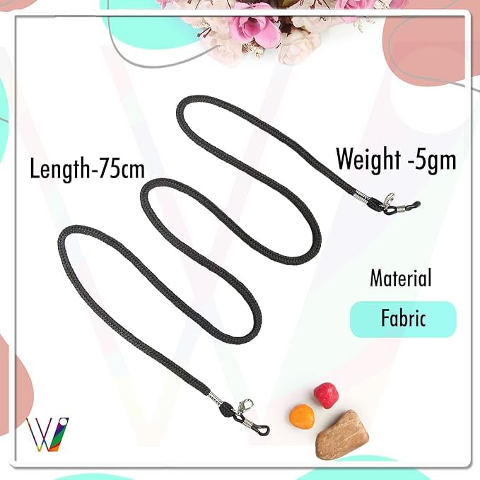 Image of Unisex Spec Holder Hook & Loop Anit Slip Eyewear Lanyard Fabric Strap Chain