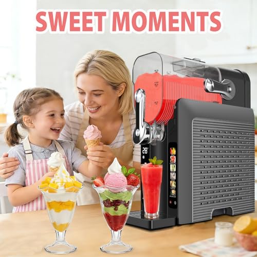 Image of Slushie Machine for Home - 88oz Frozen Drink Maker Slushy Machine, 2-In-1 Soft Ice Cream Maker, 6 Preset Programs| Slushie, Cocktails, Frappes, Ice Cream, Smoothies, Milkshakes (Screen Version）