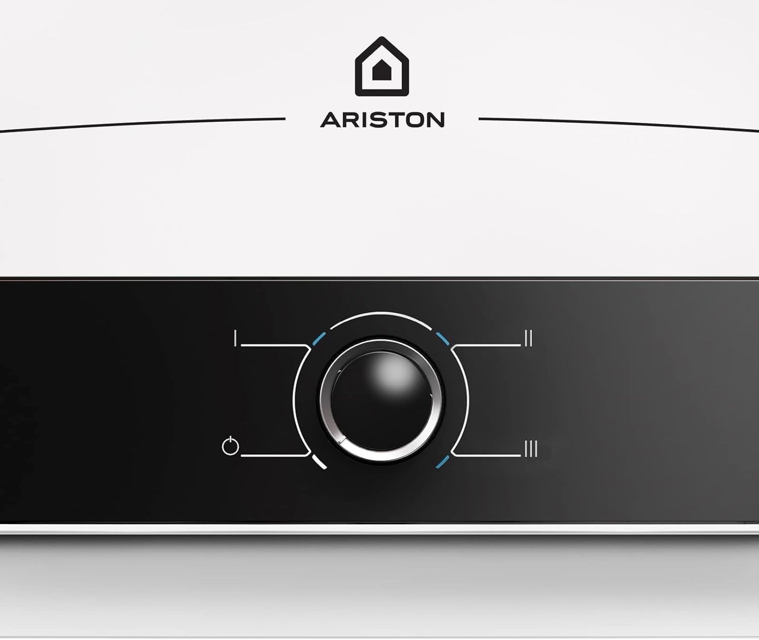 Ariston Aures SM - Termo Eléctrico Vertical Instantáneo, Calentador de Agua Eléctrico Tamaño Reducido, 17,8x30,4x9,8 Fabricado para Instalación en España, Blanco/Negro - Eficiencia A, Rango (A+/F)