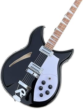 Custom 6 String Electric Guitar 381 Basswood Body Rosewood Fretboard 'R' Tailpiece Black Color