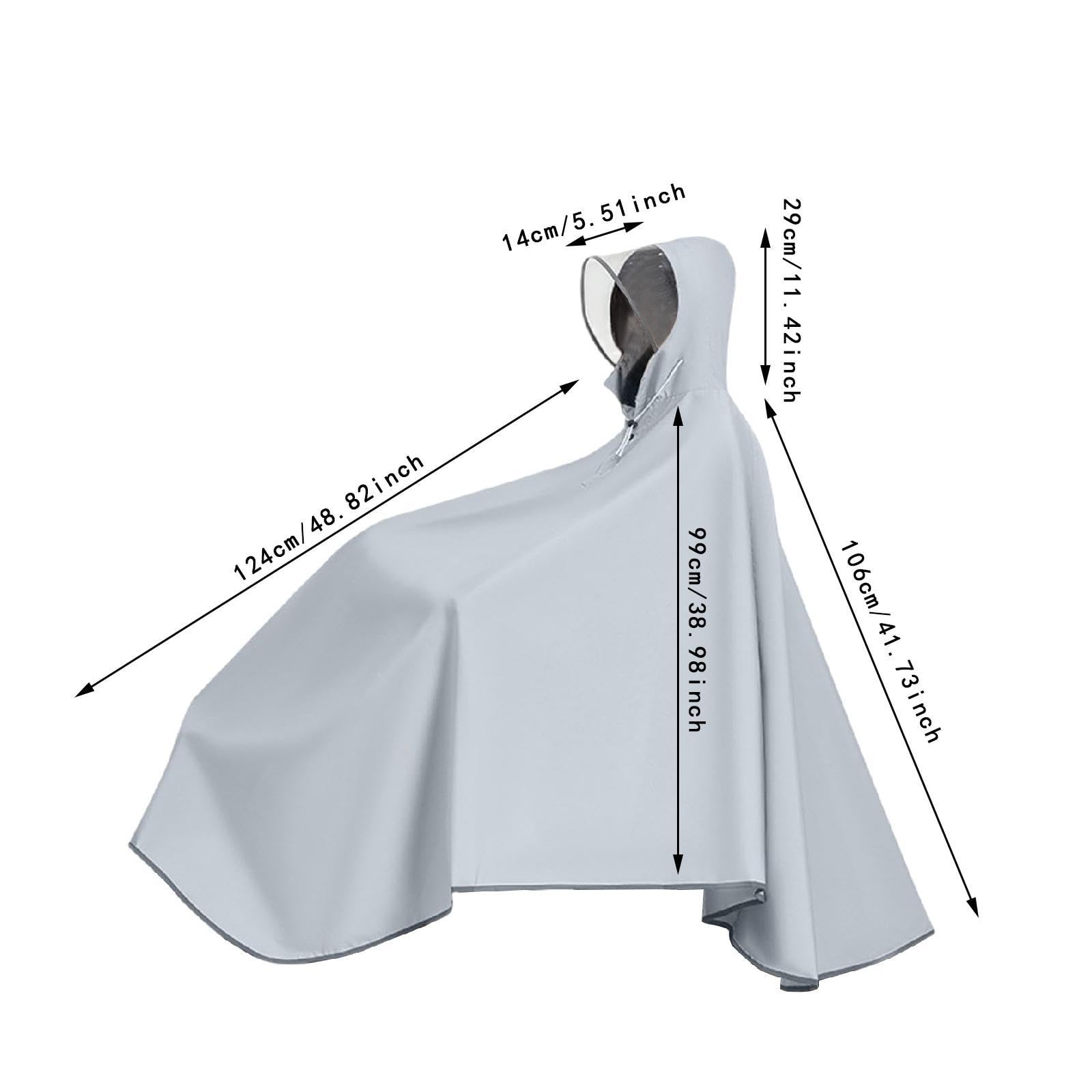 Poncho Pioggia Bicicletta Antipioggia Integrale con Materiale PU Resistente Cappuccio con Lacci E Stile Compatto Adatto per Ciclismo Città U