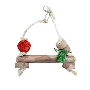 木製鳥用スタンド スイング付き*4 Amazon | 鳥はしご おもちゃ 鳥の木 止まり木 プラットフォーム