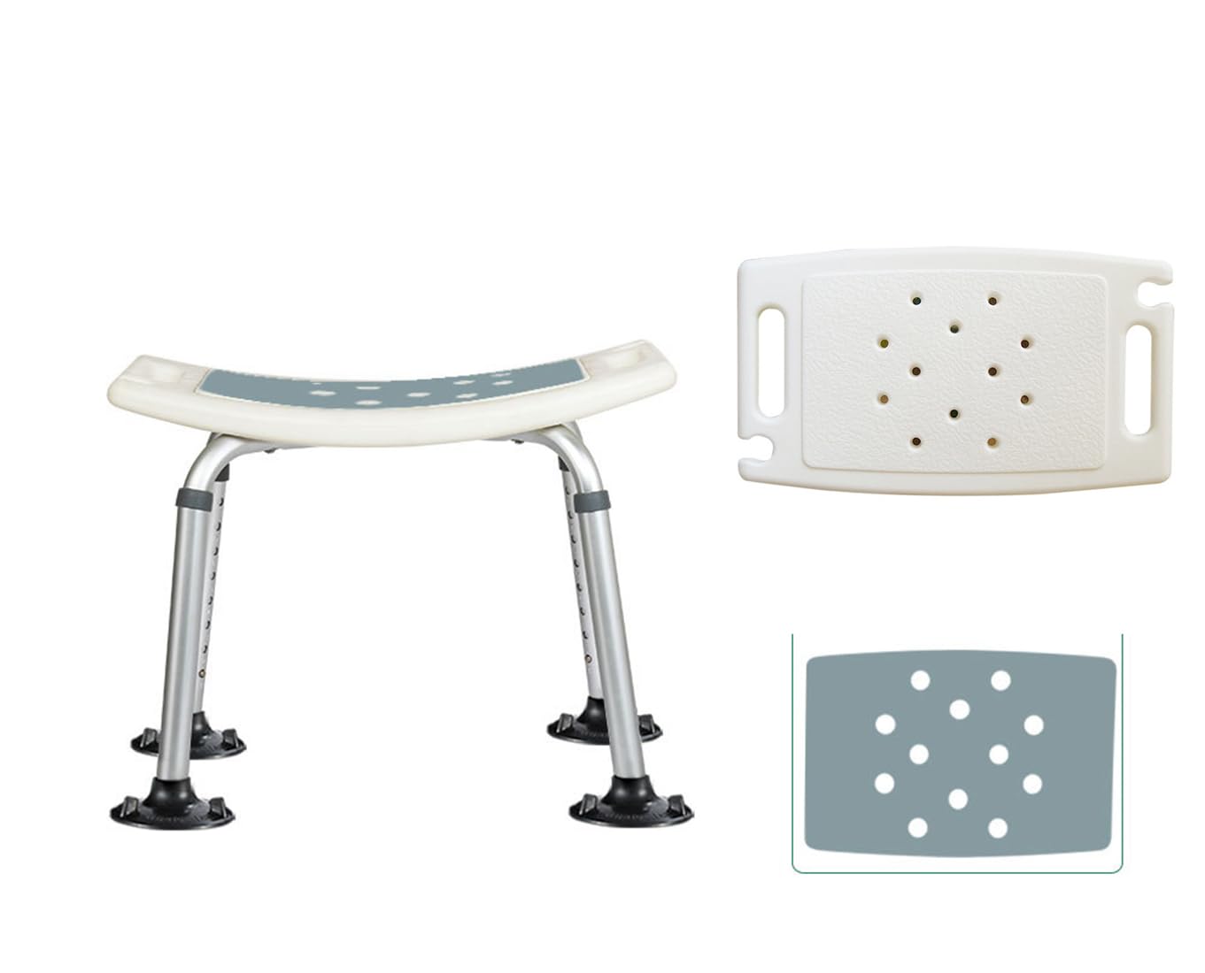 Adjustable Bath Chair,Höhenverstellbar Duschhocker, Anti-Rutsch Badsitz Duschhilfe Duschsitz,150KG Kapazität