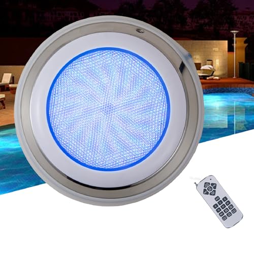 Jiadengcai 11.81in LED Pool Light Color Change for Inground Pool Underwater Wall-Mounted Pond Light Submersible RGB Led Light Swimming Pool Light 12V 36W with Remote IP68 Waterproof