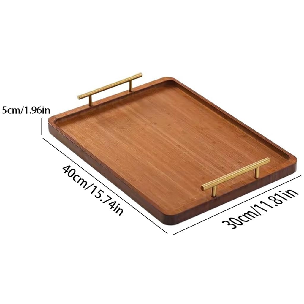 Bandejas Servir Comida Bandeja Rectangular for el hogar, Bandeja de té la Tarde, for Aperitivos, cafetería, Restaurante, con asa Mesa Cama