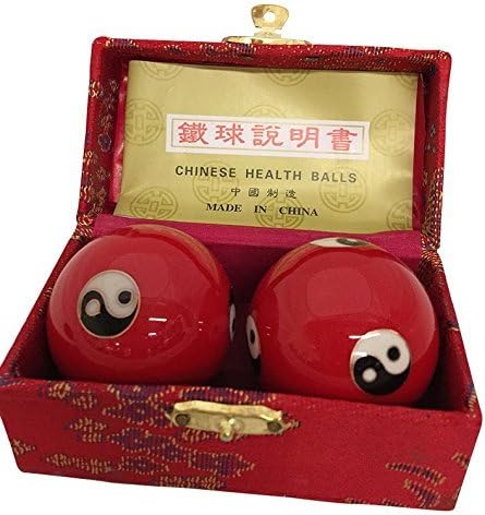 THY ARTS Baoding Balls Chinese Health Massage Exercise Stress Balls - Red Yinyang #2