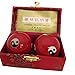 THY ARTS Baoding Balls Chinese Health Massage Exercise Stress Balls - Red Yinyang #2