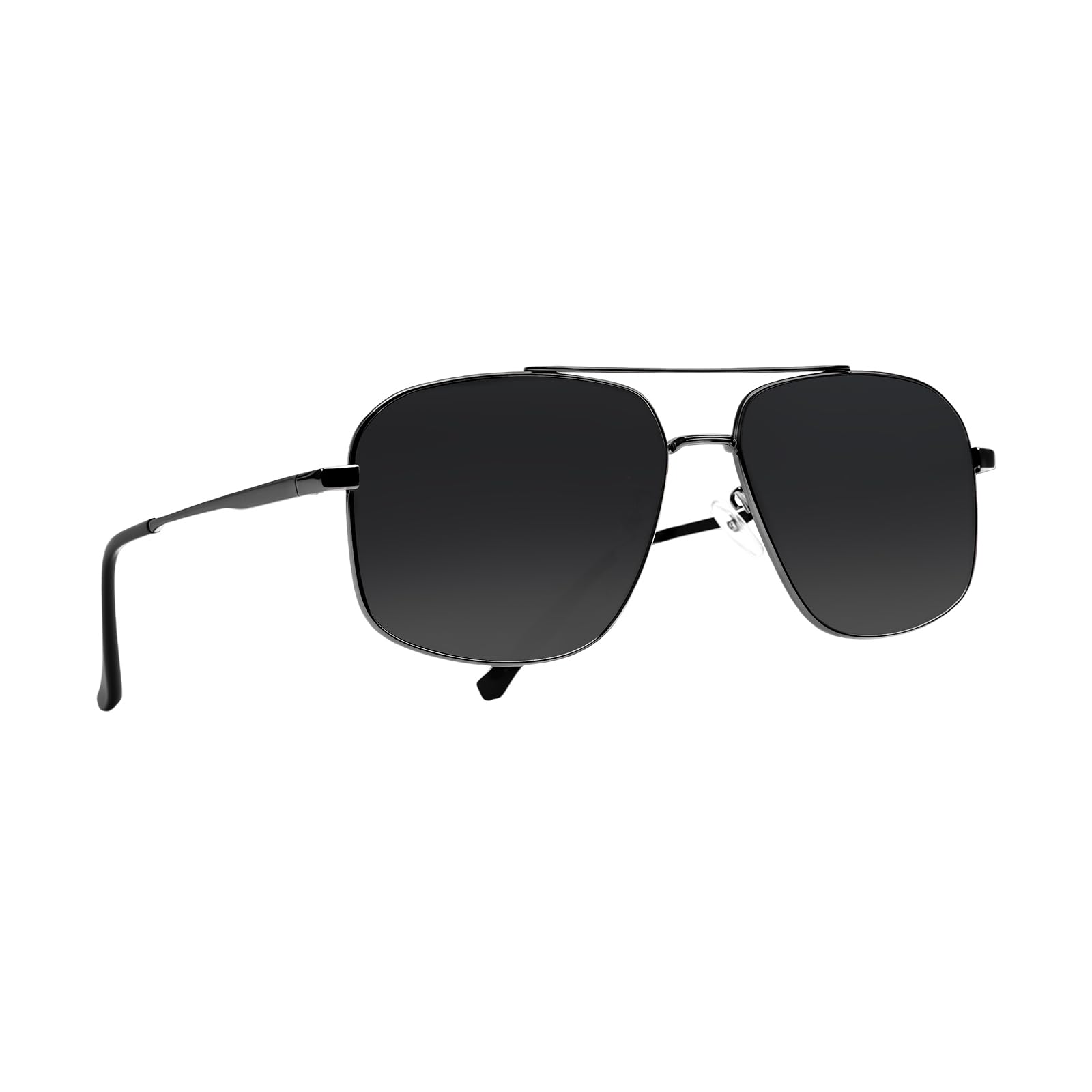 Quadratische Piloten-Sonnenbrille im Retro-Stil für Herren und Damen, übergroß, polarisierter Metallrahmen, Glasur, klassische Mode, UV400