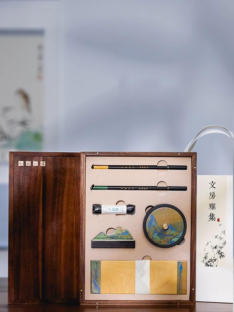 Four Treasures Gift Box with Calligraphy Brush and Rice Paper - Ideal for Practice and Gifting 文房四宝套装-shape1