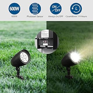 DEWENWILS 600W Low Voltage Landscape Transformer, Outdoor Weatherproof Transformer with Timer and Photocell Sensor, 120V AC to 12V/13V/14V/15V AC for LED Lighting, Walkway Light, cULus Listed