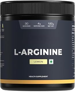 L-Arginine Supplement Lemon Flavor, Pre Workout Amino Acid for Endurance, Muscle Building & Help Muscle Recovery -120 Gm Powder