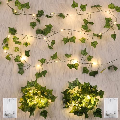 1 Stück LED Lichterkette Efeu Künstlich,Lichterkette mit Blättern,2M ...