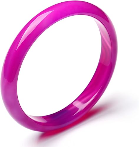 Purple Agate Bracelet for Women Natural Genuine Violet Chalcedony Jade Bangle Jewellery Box Gift with Certificate