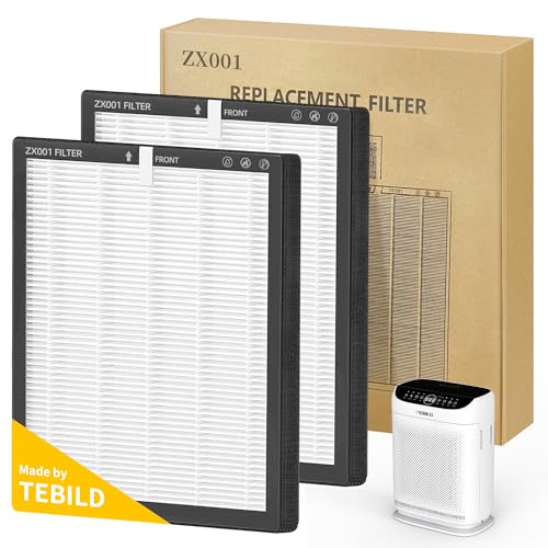 2 Pack ZX001 True HEPA Replacement Filter Compatible with TEBILD