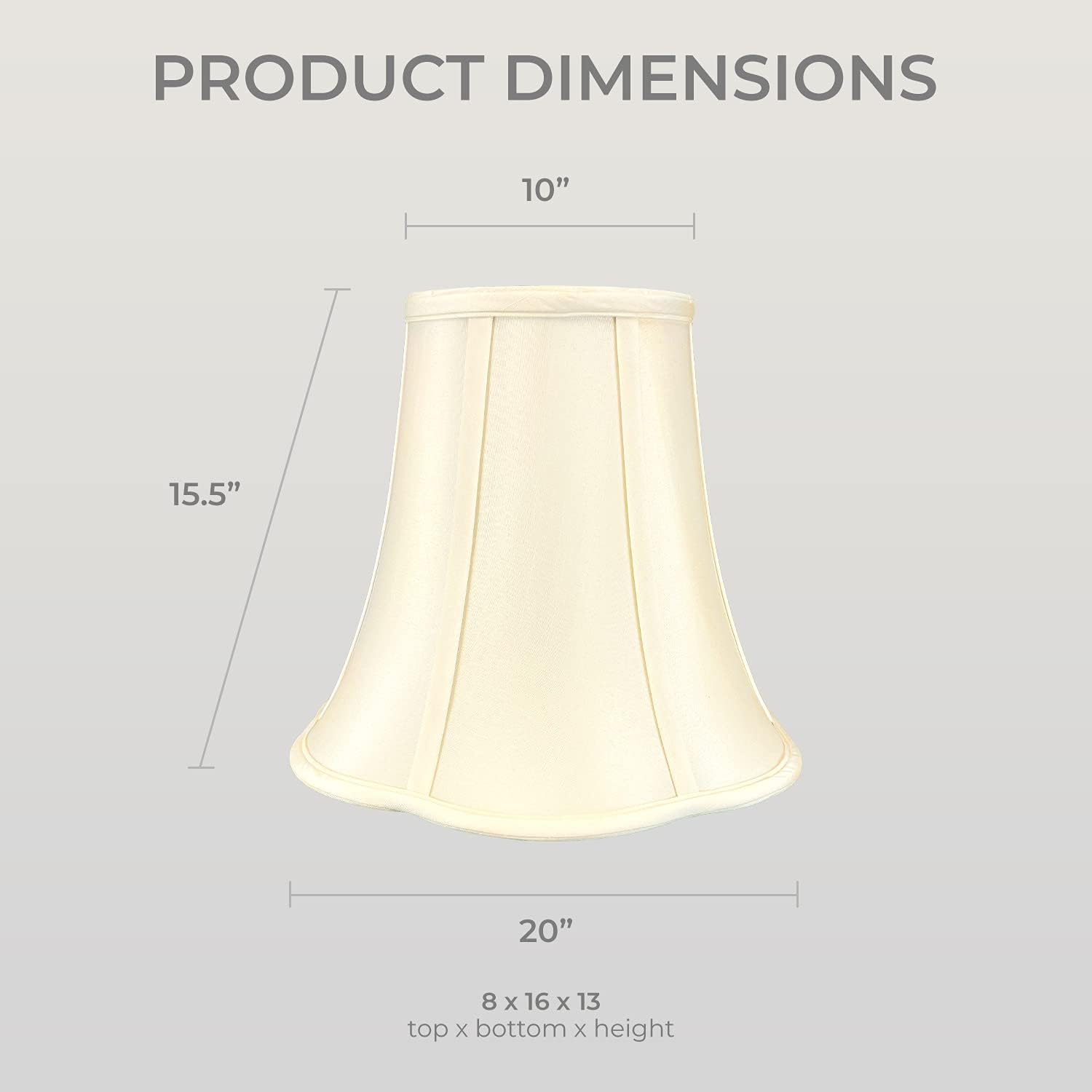 Exсluѕіvе Royal Designs, Inc BS-703-20EG Royal Designs Flare Bottom Outside Corner Scallop Bell Lamp Shade, Eggshell, 10 x 20 x 15.5, 10 x 20 x 15.5