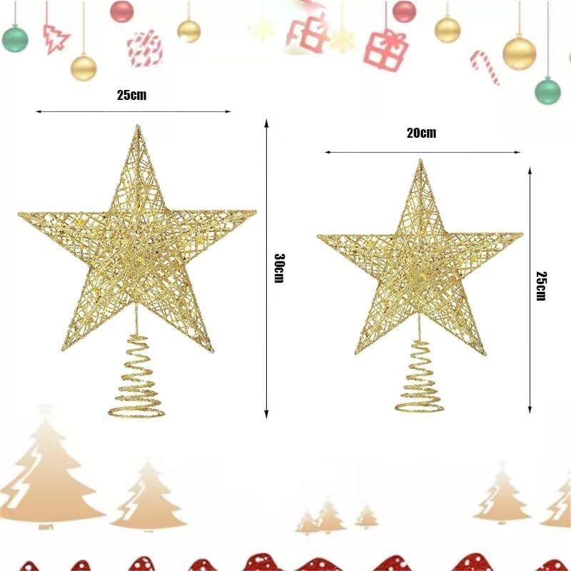 Árbol de Navidad Topper Estrella iluminada árbol T Adorno de Estrella for árbol de Navidad Decoración navideña Estrella en la Copa del árbol Brillante(Silver,20 * 25cm)