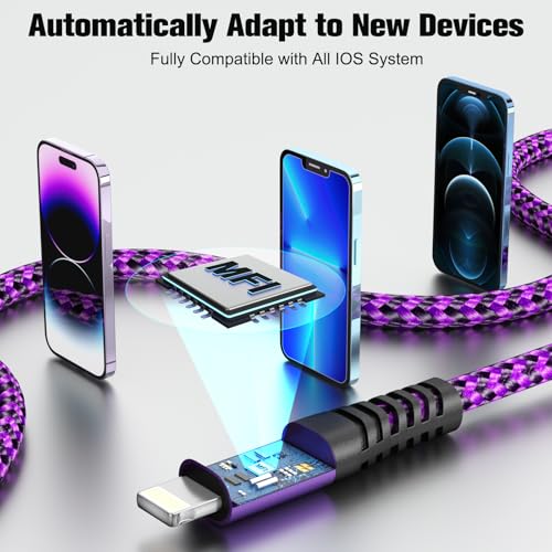 Cable USB A a Lightning para iPhone 14 13 12 11 Pro Quickeep morado 3