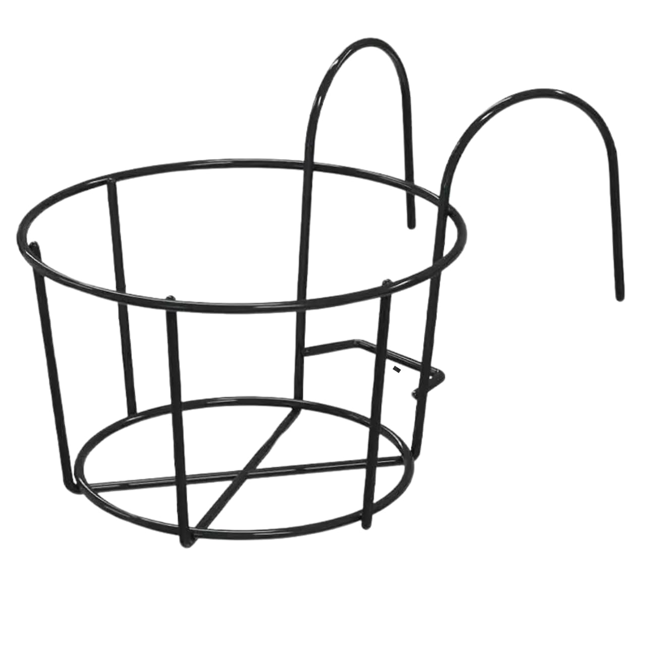 ecofynd 1 Pack Round Metal Hanging Flower Pot Stand For Railing planters, Gamla stand Pot Holder for Balcony decoration items outdoor, Plant stands for balcony, Flower pot stand indoor (Black, PS028) ecofynd 1 Pack Round Metal Hanging Flower Pot Stand For Railing planters, Gamla stand Pot Holder for Balcony decoration items outdoor, Plant stands for balcony, Flower pot stand indoor (Black, PS028)