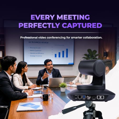 Image of AIWaft 4K PTZ Camera Pro Lens 12X Optical Zoom, 70.28 Wide-Angle, IMX415 1 /2.8 inch CMOS Sensor, Ultra HD 4K@30fps, Multiple connectivity Support, Live Streaming & Online Teaching, Meetings