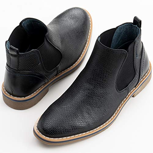 Image of Alpine Swiss Mens Nash Chelsea Boots Snakeskin Ankle Boot Genuine Leather Lined