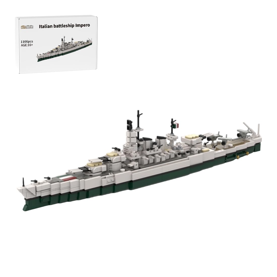 Militärisches Kriegsschiff Klemmbaustein-Set – detailreiches Modell mit präziser Struktur, Sammlerstück für Display & Sammlung, Geschenk für Erwachsene & Modellbau-Fans (1106 Teile)