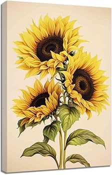 Amazon.co.jp: ZQQART ヴィンテージ ひまわり 絵 キャンバス ウォール