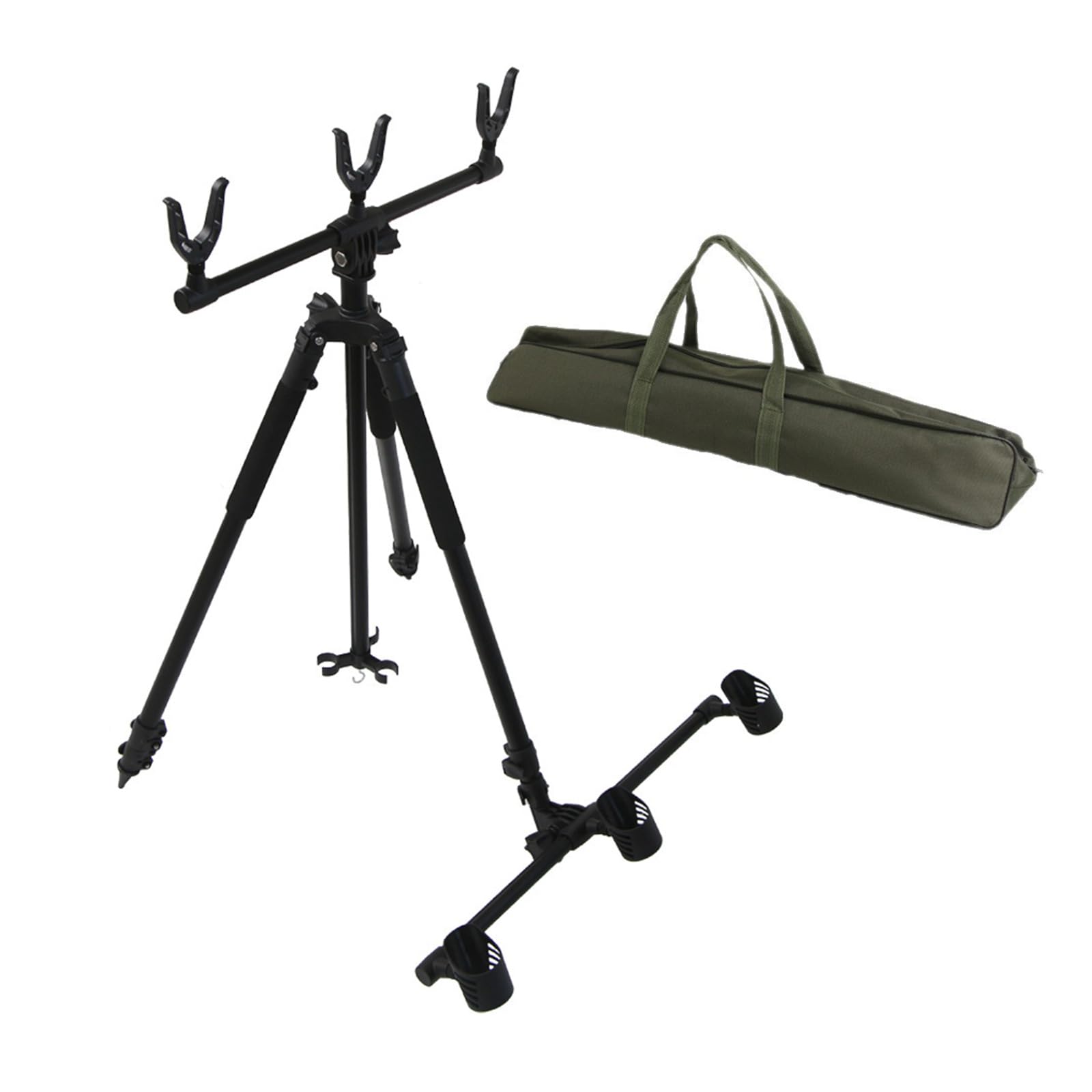 Aluminium Rutenauflage Angelrute Ständer mit Tragetasche Outdoor Angelgerät Zubehör Stabilisatoren für See