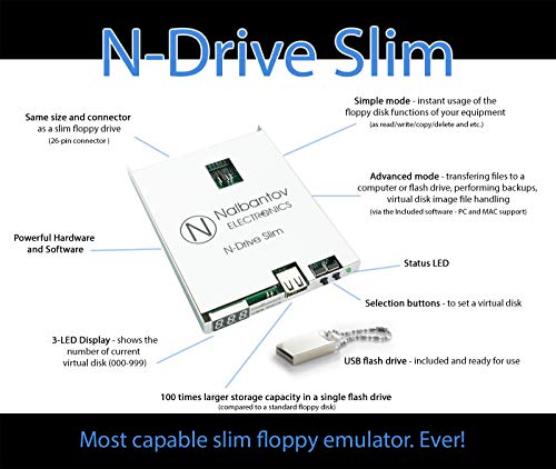 Floppy Disk USB Emulator Nalbantov N-Drive Slim for Korg Triton Studio Version ONLY (different emulator available for Classic,Pro, ProX, Rack versions)