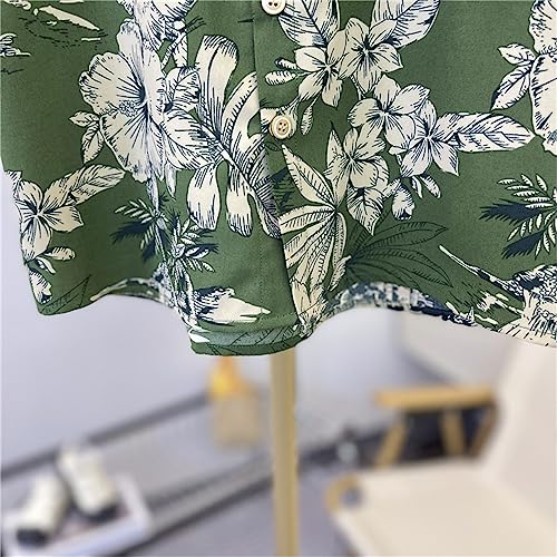 Kids Hawaiian Shirt Girls Boys Trapical Print Button Down Shirts Toddler Beach Holiday Preppy Clothes for Girls 6