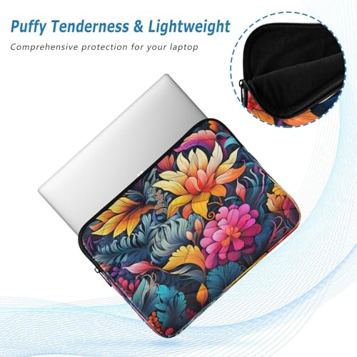 Funda para portátil 13-14 pulgadas con diseño floral impermeable miniatura 5