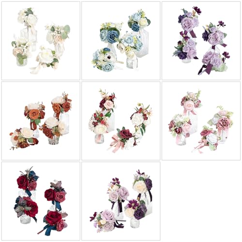 Fleurs en soie faites à la main pour célébrer l'amour | Pack de 4 bouquets romantiques - 6