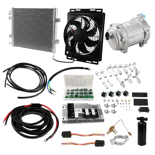 ZFQPTO Automobile A/C Air Conditioner Electric Compressor 12V Fits for Classic Cars, Trucks, RVs, Farm Vehicles, Excavators, Pickup Trucks, Construction Vehicles, Vans, etc.