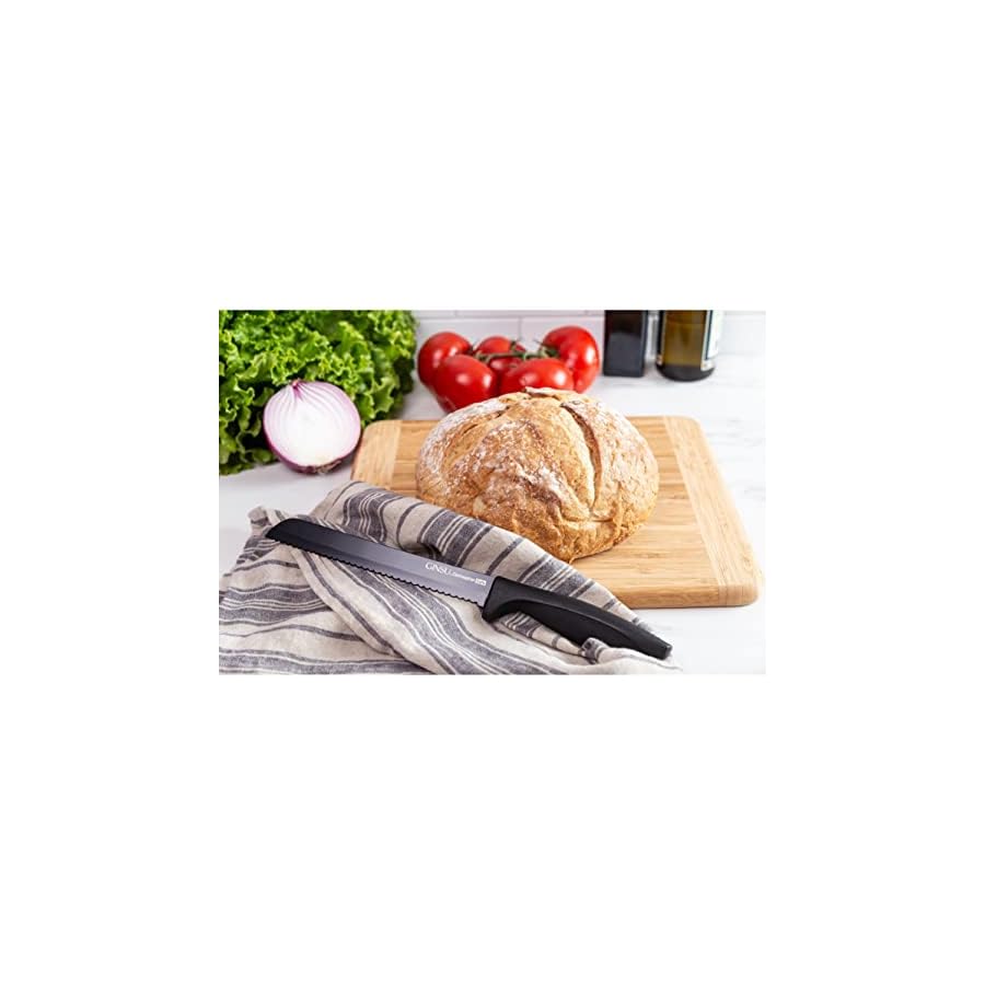 Dishwasher-Black-Coated-10-Piece-Knife-Set-With-Block-Stainless-Steel-Safe Dishwasher Black Coated 10 Piece Knife Set With Block Stainless Steel Safe