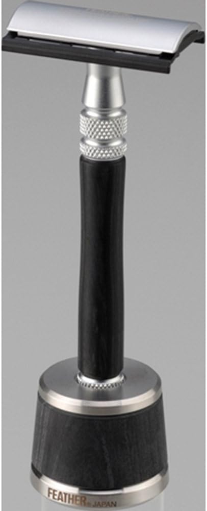 Feather, Double Edge Razor - Stainless Steel With Wood Handle, 1 Count