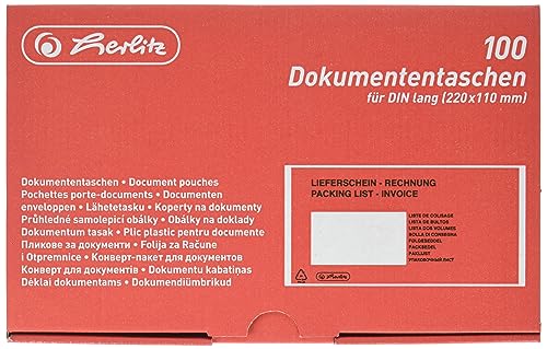 Herlitz 792705 Dokumententasche DL 100er Packung selbstklebend...