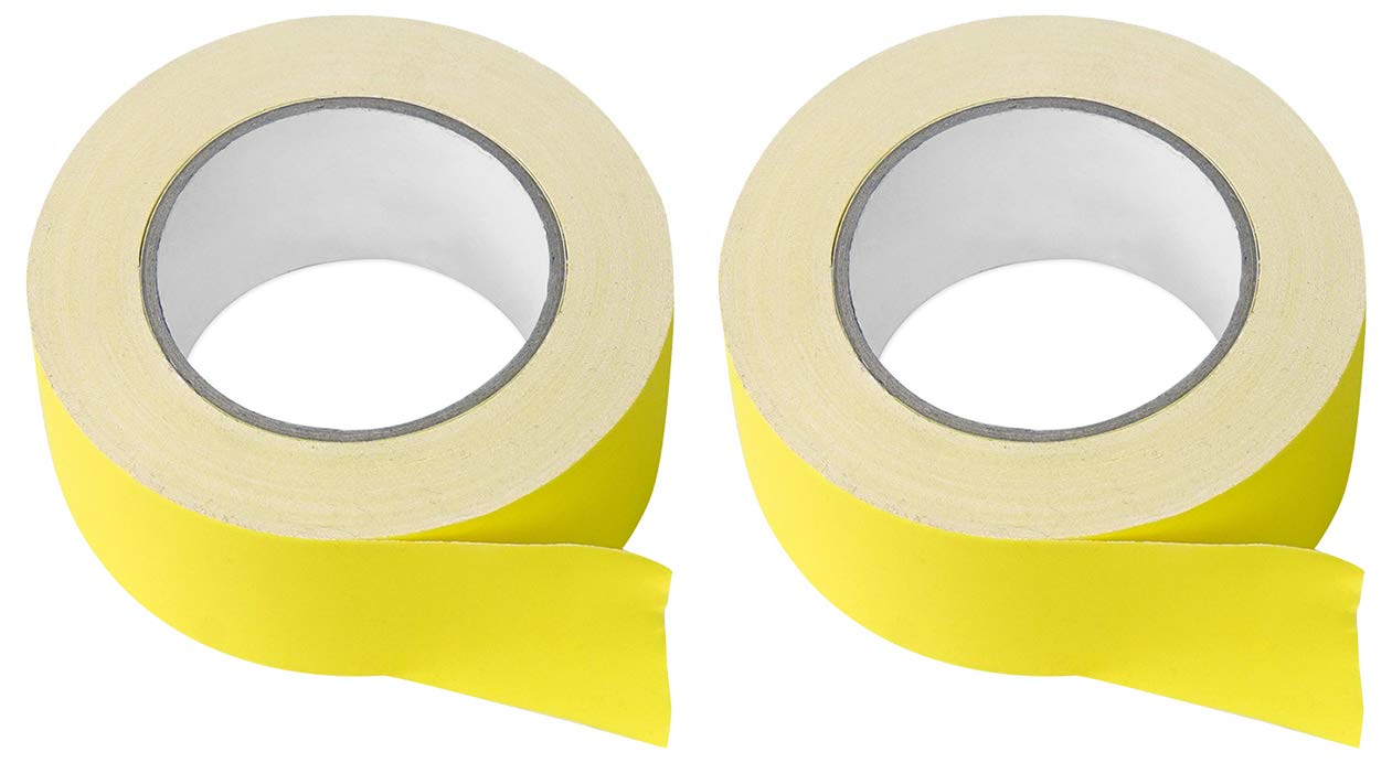 Rockville (2) Rolls Pro Audio/Stage Wire Rock Gaff Yellow Gaffers Tape 2
