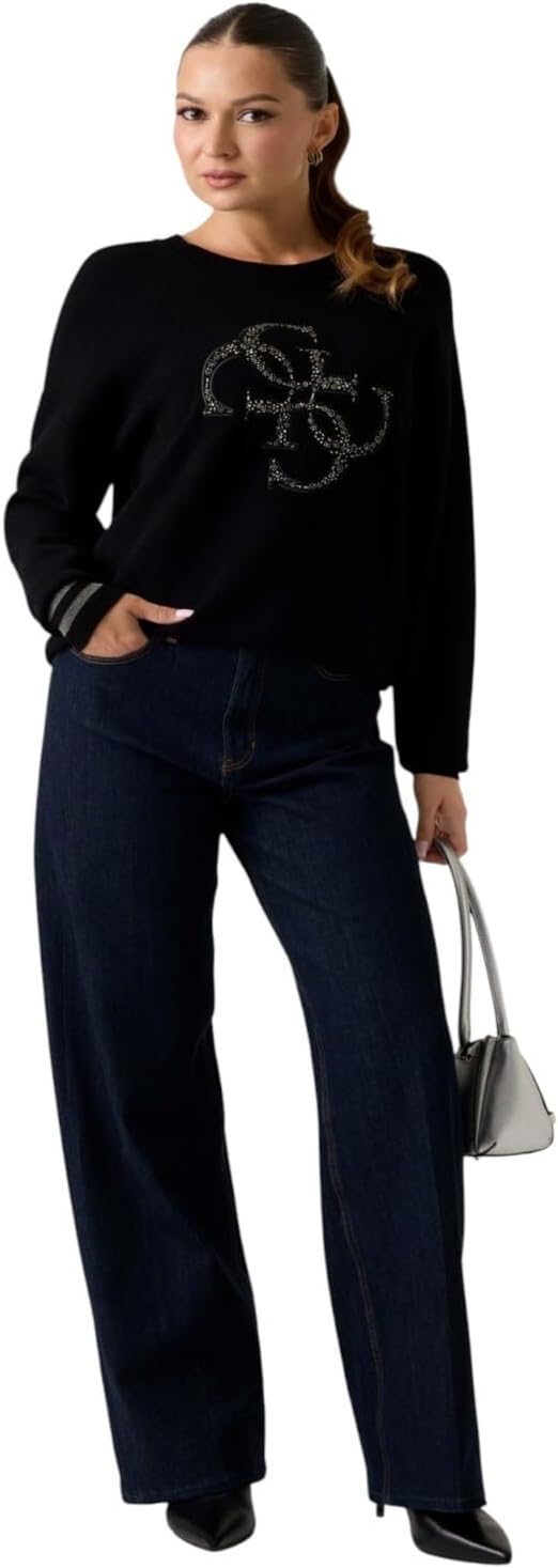 Guess Womens Eco Long Sleeve Sylvie Logo Sweater - Image 2