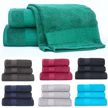 noorsk Handtuch-Set 3-teilig - 1 Duschhandtuch 70x140 cm & 2 Handtücher 50x100 cm - 100% Baumwolle, 550 g/m², weich, saugfähig & schnelltrocknend, Oeko-TEX® - Bordeaux