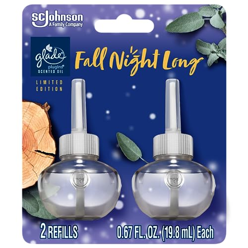 Glade PlugIns Refills Air Freshener, Scented and Essential Oils for Home and Bathroom, Fall Night Long, 1.34 Oz, 2 Count - image 1