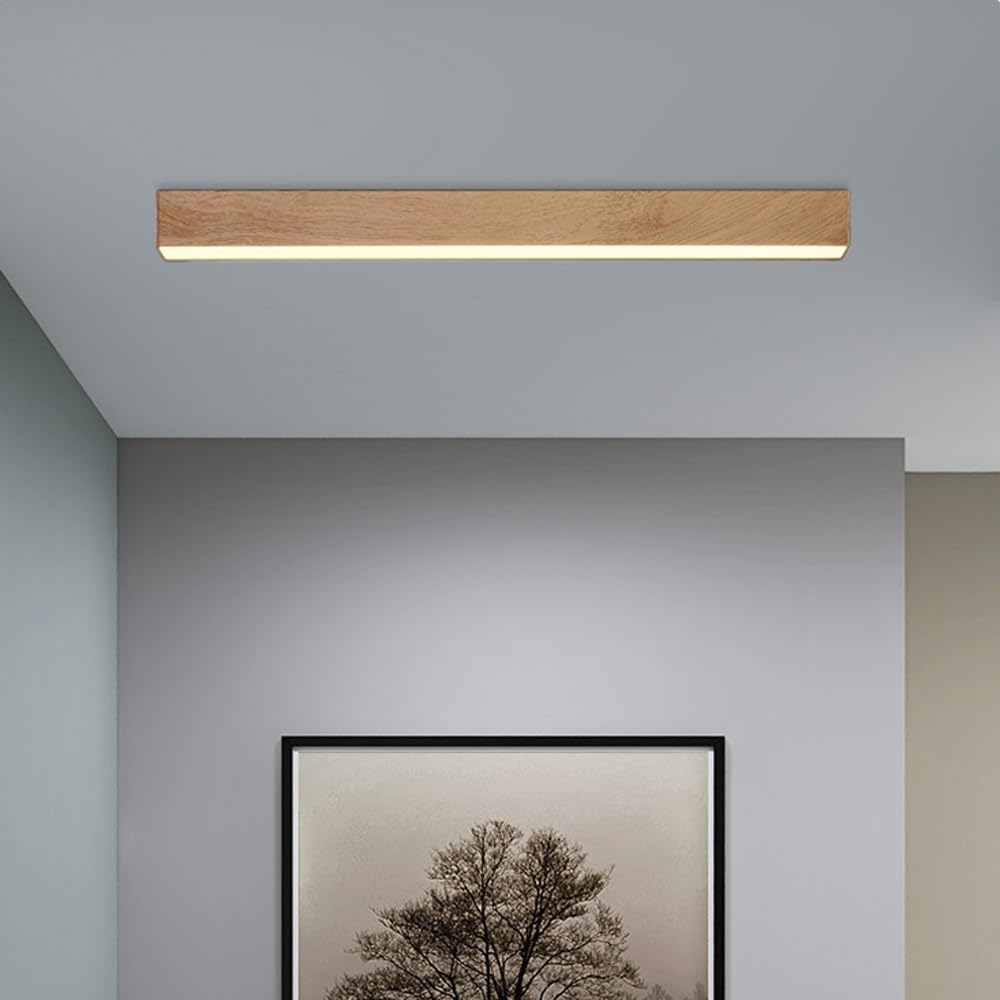 Aluminiowa liniowa lampa ścienna LED, minimalistyczny i skandynawski design, geometryczny wzór słojów drewna, idealna do jadalni, salonu, kuchni lub sypialni