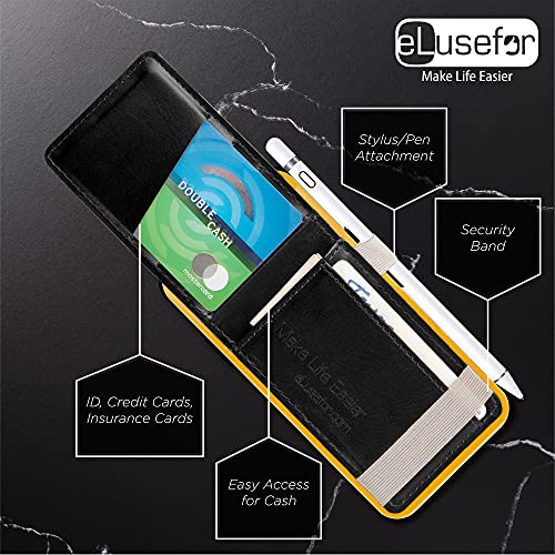 Elusefor Stick-On Phone Wallet & Card Holder For Back Of Iphone Or Android Case - Black #TOP2