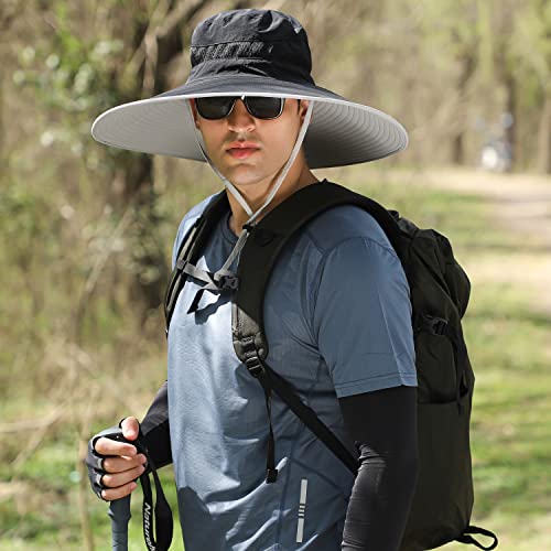 HUAMULAN Men Women Wide Brim Sun Hat Summer Safari Bucket Fishing Hats - image 3