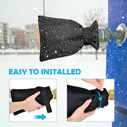 Miniatura 5 de Offcup Cubiertas Impermeables Grifos, 4pcs Cubierta Para Grifos De Invierno, Protectora De Grifo Para Invierno De Jardín, Cubierta Gruesa Para Grifo Para Invierno Negro