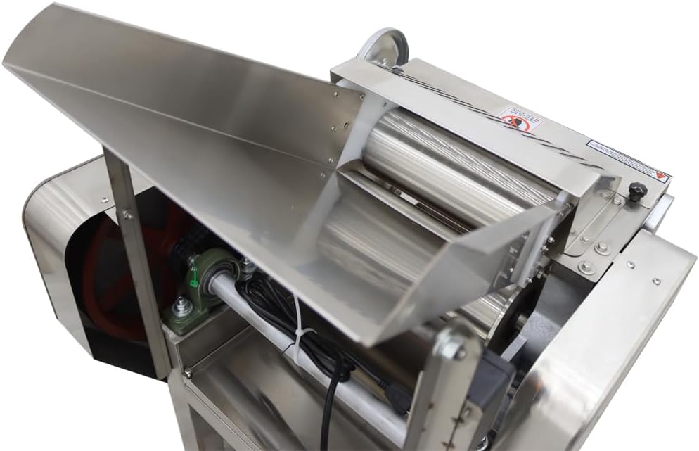 Commercial Electric Noodle Machine High-speed Press Dough Machine with Stainless Steel 300mm Drum Width for Pasta,Bread 150kg/h Electric Dough Sheeter 2.2KW 110V/60HZ