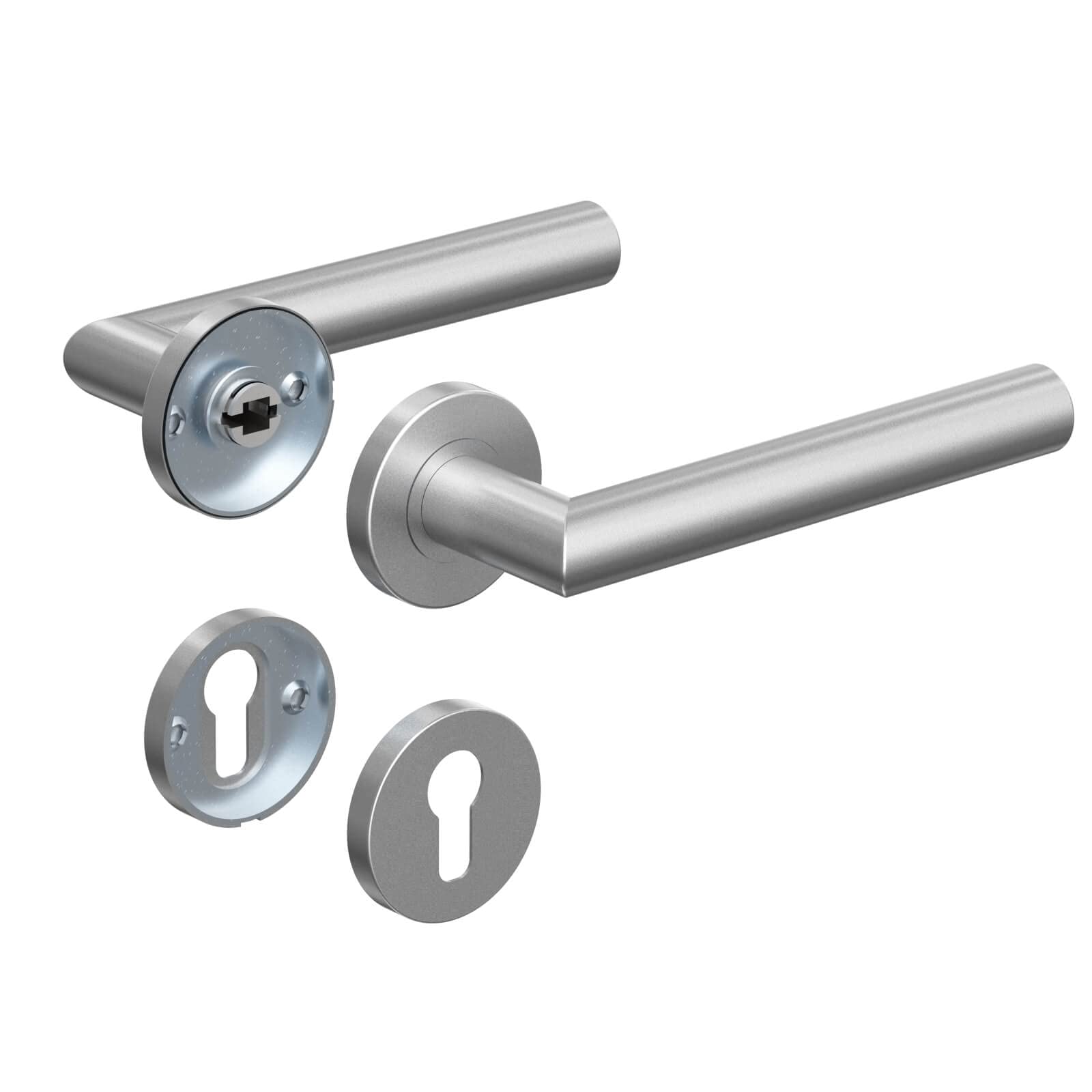 Ferrure de porte pour portes de chambre RUILON en acier inoxydable brossé mat