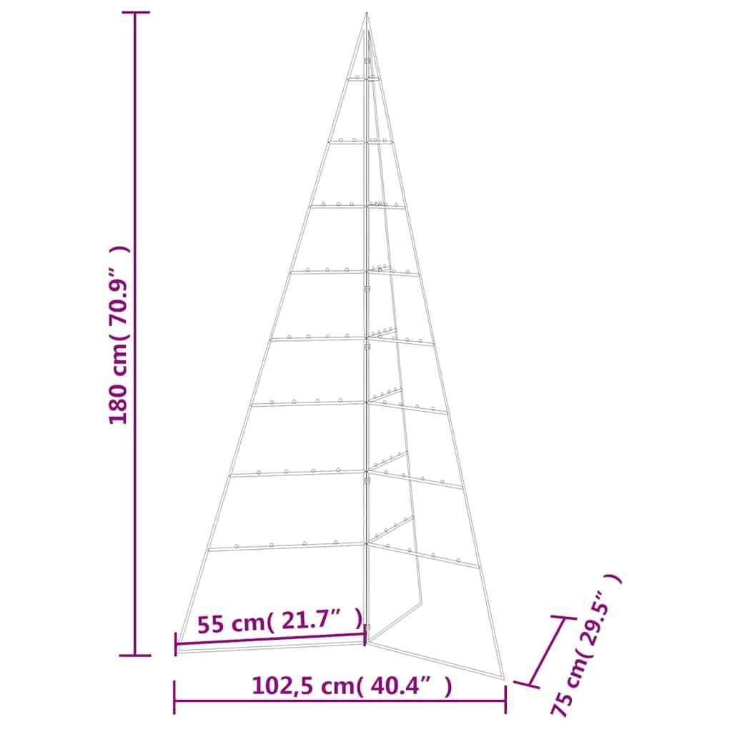 vidaXL Albero di Natale Decorativo in Metallo Nero 180 cm, Albero di Natale Decorativo, Albero di Natale, Decorazione di Natale