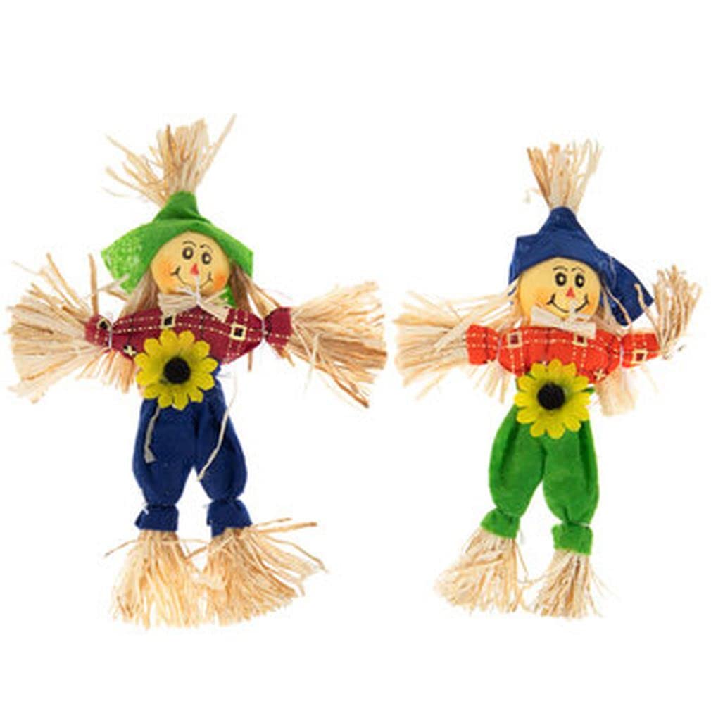 Fall CraftsMiniature Decorative Scarecrows for Floral Arranging, Centerpieces, Autumn Decor, and More - 2 Pieces