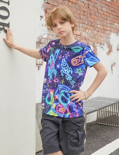 Enlifety Boys Girls T-Shirts 3D Graphic Shirts Kids Cool Short Sleeve Tees Size 4-14T3
