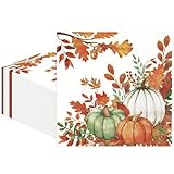 40 Stück Herbst-Kürbis-Papierservietten, Herbst-Mittagsservietten Einweg-Kürbisse Ahornblätter Dinner Leaf Cocktail-Servietten Partyzubehör für Thanksgiving Ernte Friendsgiving Dekorationen